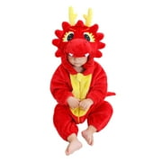 Lovskoo Toddler Infant Long Sleeve Onesie Boy Girl Fluffy Jumpsuit Hooded Fleece Rompers Baby Clothes Soft Warm Pajamas Children's Holiday Birthday Gift Red